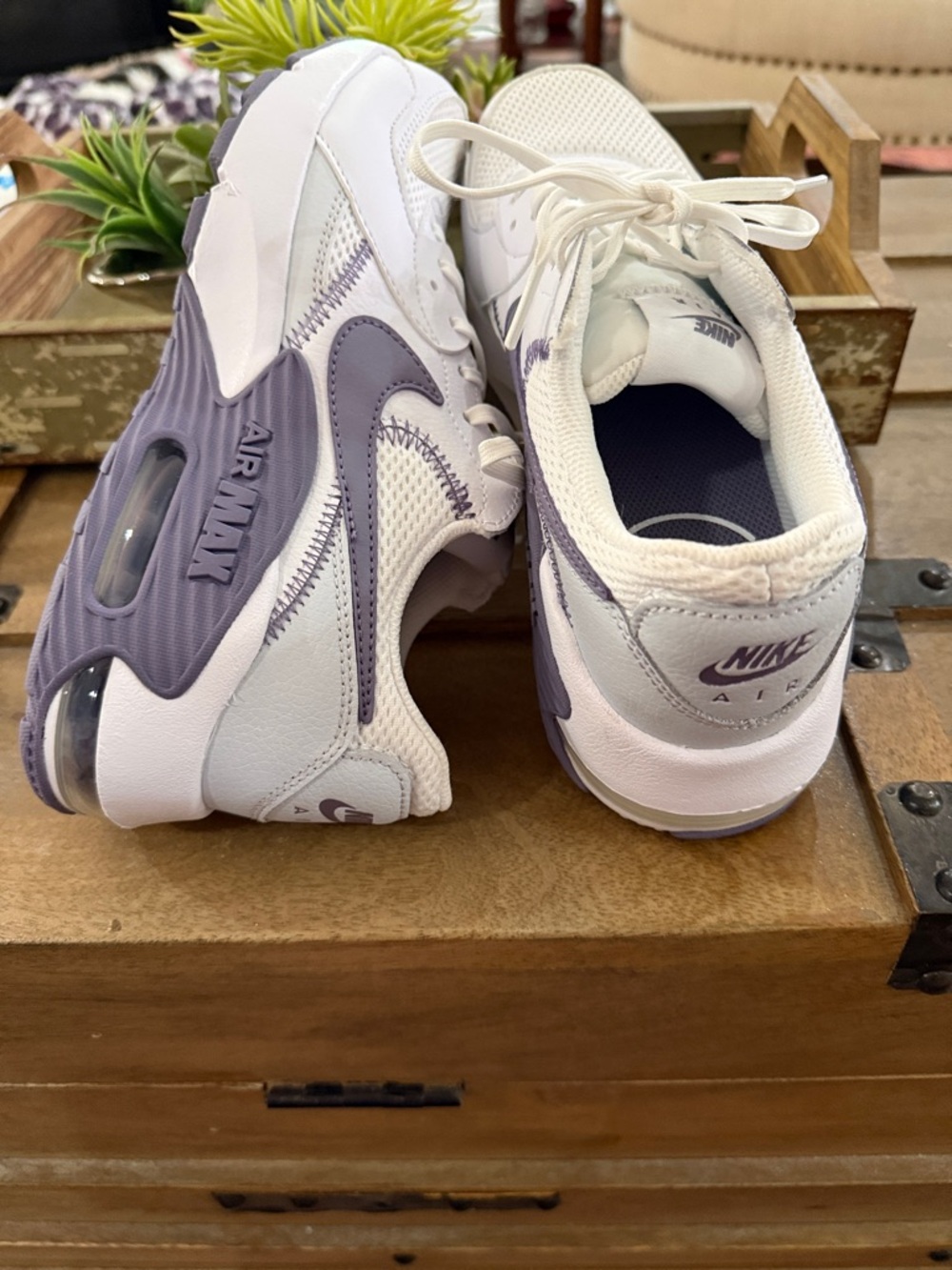 Nike Women's White and Lavender Air Max Sneakers - Picture 3 of 3
